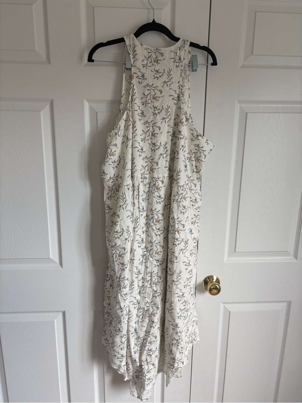 Universal Thread Cream Floral Midi Dress with Olive and Mustard Accents (2X) New - Picture 4 of 7